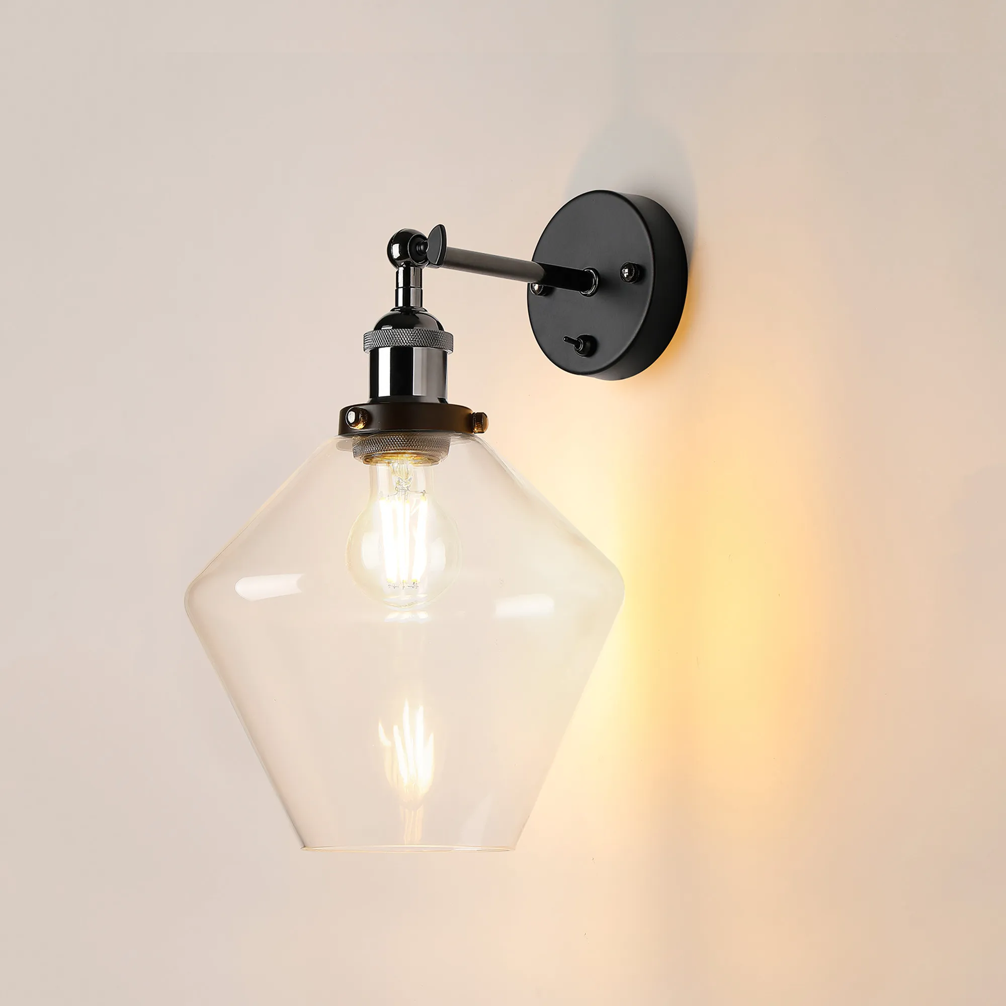 Cawdor Black Chrome Wall Lights Deco Armed Wall Lights